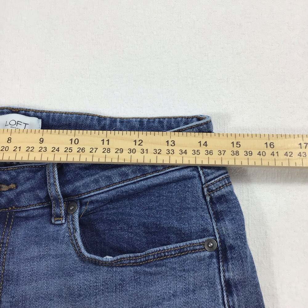 Loft Curvy Bermuda Denim Shorts Women Size 4 Summer Chic Retro - Picture 4 of 11